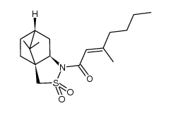 (E)-1-((3aS,6R,7aR)-8,8-dimethyl-2,2-dioxidohexahydro-1H-3a,6-methanobenzo[c]isothiazol-1-yl)-3-methylhept-2-en-1-one结构式