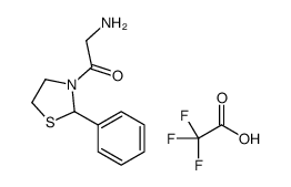 2-amino-1-(2-phenyl-1,3-thiazolidin-3-yl)ethanone,2,2,2-trifluoroacetic acid Structure