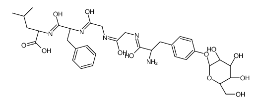 (2S)-2-[[(2S)-2-[[2-[[2-[[(2S)-2-amino-3-[4-[(2S,3R,4S,5S,6R)-3,4,5-trihydroxy-6-(hydroxymethyl)oxan-2-yl]oxyphenyl]propanoyl]amino]acetyl]amino]acetyl]amino]-3-phenylpropanoyl]amino]-4-methylpentanoic acid Structure
