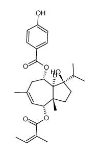 10-angeloyloxy-6-p-hydroxybenzoyl-jaeschkeanadiol Structure