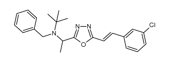 N-benzyl-N-(tert-butyl)-N-(1-[5-[(E)-2-(3-chlorophenyl)ethenyl]-1,3,4-oxadiazol-2-yl]ethyl)amine结构式