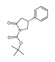 (+)-(R)-1-tert-Butoxycarbonyl-4-phenyl-2-pyrrolidinone结构式