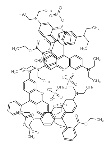 Xanthylium, 3,6-bis(diethylamino)-9-[2-(ethoxycarbonyl)phenyl]-, molybdatetungstatephosphate Structure