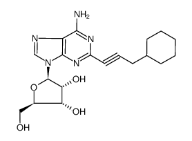 2-(3-cyclohexyl-1-propyn-1-yl)adenosine Structure