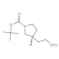 (R)-3-(2-氨基乙基)吡咯烷-1-羧酸叔丁酯结构式