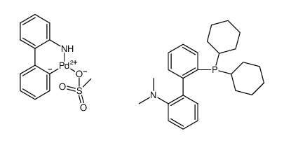 甲磺酸[2-(二环己基膦基)-2'-(N,N-二甲基氨基)-1,1'-联苯](2'-氨基-1,1'-联苯-2-基)钯(II)结构式