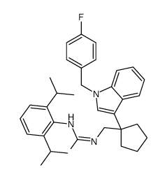 1-[2,6-di(propan-2-yl)phenyl]-3-[[1-[1-[(4-fluorophenyl)methyl]indol-3-yl]cyclopentyl]methyl]urea Structure