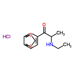 1-(1,3-Benzodioxol-5-yl)-2-(ethylamino)-1-propanone hydrochloride (1:1) Structure