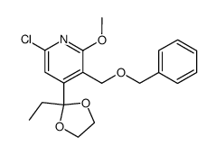 3-((benzyloxy)methyl)-6-chloro-4-(2-ethyl-1,3-dioxolan-2-yl)-2-methoxypyridine结构式