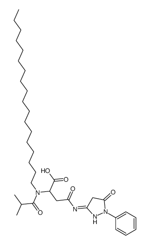 N-(4,5-dihydro-5-oxo-1-phenyl-1H-pyrazol-3-yl)-N2-(2-methylpropionyl)-N2-octadecyl-L-asparagine结构式