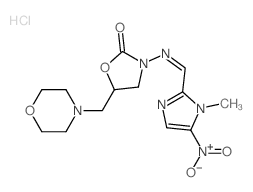 2-Oxazolidinone,3-[[(1-methyl-5-nitro-1H-imidazol-2-yl)methylene]amino]-5-(4-morpholinylmethyl)-,hydrochloride (1:1) Structure