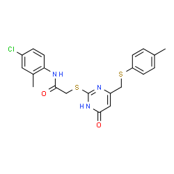 N-(4-chloro-2-methylphenyl)-2-[(4-{[(4-methylphenyl)sulfanyl]methyl}-6-oxo-1,6-dihydro-2-pyrimidinyl)sulfanyl]acetamide Structure