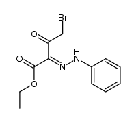 4-bromo-3-oxo-2-phenylhydrazono-butyric acid ethyl ester Structure