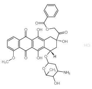 [2-[4-(4-amino-5-hydroxy-6-methyl-oxan-2-yl)oxy-2,5,12-trihydroxy-7-methoxy-6,11-dioxo-3,4-dihydro-1H-tetracen-2-yl]-2-oxo-ethyl] benzoate Structure