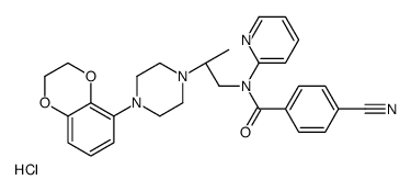 4-cyano-N-[(2R)-2-[4-(2,3-dihydro-1,4-benzodioxin-5-yl)piperazin-1-yl]propyl]-N-pyridin-2-ylbenzamide,hydrochloride结构式