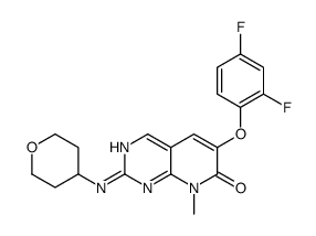 6-(2,4-二氟苯氧基)-8-甲基-2-[(四氢-2H-吡喃-4-基)氨基]-吡啶并[2,3-d]嘧啶-7(8h)-酮结构式