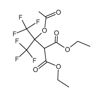 (β,β,β,β',β',β'-Hexafluor-α-acetoxy-isopropyl)-malonsaeure-diethylester结构式
