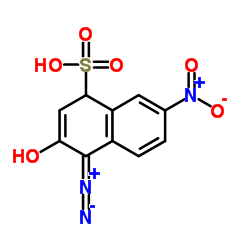 6-硝基-1-重氮-2-萘酚-4-磺酸结构式