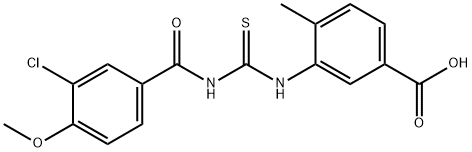 3-[[[(3-chloro-4-methoxybenzoyl)amino]thioxomethyl]amino]-4-methyl-benzoic acid Structure