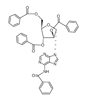 N6-benzoyl-9-(2,3,5-tri-O-benzoyl-α-D-arabinofuranosyl)adenine Structure