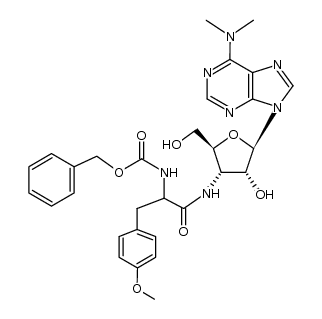 3'-[(N-benzyloxycarbonyl-O-methyl-tyrosyl)-amino]-N6,N6-dimethyl-3'-deoxy-adenosine Structure