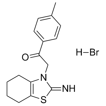 2-(2-亚氨基-4,5,6,7-四氢苯并噻唑-3-基)-1-P-苯甲基乙酮氢溴酸盐结构式