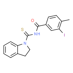 N-(2,3-dihydro-1H-indol-1-ylcarbonothioyl)-3-iodo-4-methylbenzamide结构式