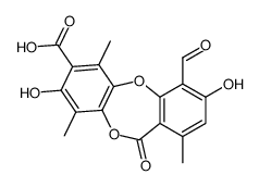 10-formyl-3,9-dihydroxy-1,4,7-trimethyl-6-oxobenzo[b][1,4]benzodioxepine-2-carboxylic acid Structure