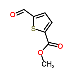 5-甲酰基-2-噻吩甲酸甲酯结构式