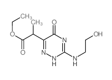 ethyl 2-[3-(2-hydroxyethylamino)-5-oxo-2H-1,2,4-triazin-6-yl]propanoate structure