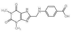 苯甲酸,4-[[(2,3,6,9-四氢-1,3-二甲基-2,6-二氧代-1H-嘌呤-8-基)甲基]氨基]-结构式