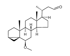 6β-methoxy-3α,5-cyclo-5α-23,24-bisnorcholan-22-carbaldehyde Structure