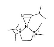 [(1,2-bis(diisopropylphsophino)ethane)Ni(η-isobutyronitrile)] Structure