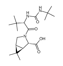 (1R,2S,5S)-3-[(2S)-2-[[[(叔丁基)氨基]羰基]氨基]-3,3-二甲基-1-氧代丁基]-6,6-二甲基-3-氮杂双环[3.1.0]己烷-2-羧酸结构式