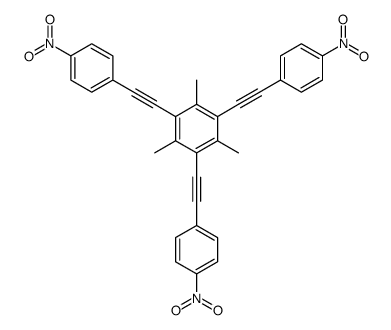 1,3,5-trimethyl-2,4,6-tris[2-(4-nitrophenyl)ethynyl]benzene Structure