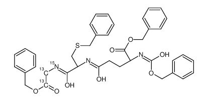 N-苄氧羰基-O-苄基-L-谷氨酰-S-苄基-L-半胱氨酰-甘氨酰[13C2,15N]-苄酯结构式