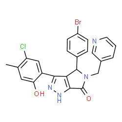 4-(4-bromophenyl)-3-(5-chloro-2-hydroxy-4-methylphenyl)-5-(pyridin-3-ylmethyl)-4,5-dihydropyrrolo[3,4-c]pyrazol-6(2H)-one Structure
