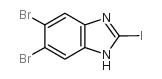 5,6-二溴-2-碘-1H-苯并咪唑结构式