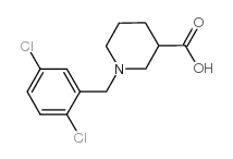 1-[(2,5-二氯苯基)甲基]-3-哌啶甲酸结构式
