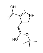 4-((叔丁氧基羰基)氨基)-1H-吡唑-3-羧酸结构式