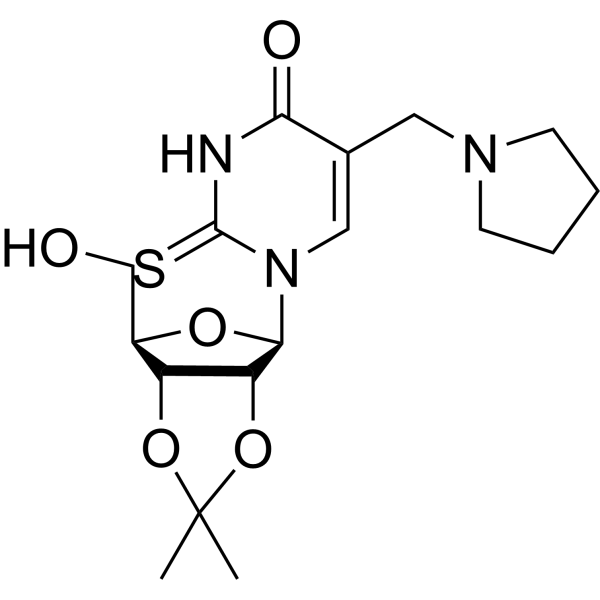 2',3'-O-isopropylidene-5-pyrrolidinomethyl-2-thiouridine Structure