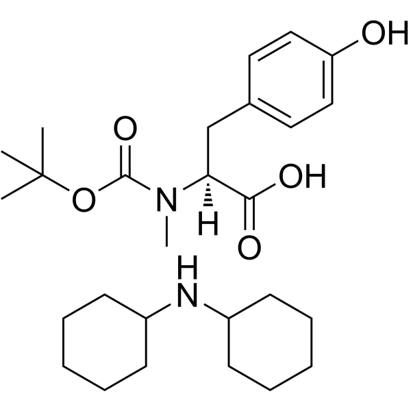 N-叔丁氧羰基-N-甲基-L-酪氨酸二环己胺盐结构式