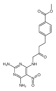 methyl 4-(4-((2,6-diamino-5-nitropyrimidin-4-yl)amino)-3-oxobutyl)benzoate Structure