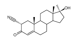 2α-Cyano-17α-methyl-4-androsten-17β-ol-3-on结构式