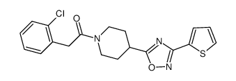 2-(2-chloro-phenyl)-1-[4-(3-thiophen-2-yl-1,2,4-oxadiazol-5-yl)-piperidin-1-yl]-ethanone结构式