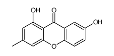 1,7-dihydroxy-3-methylxanthen-9-one Structure