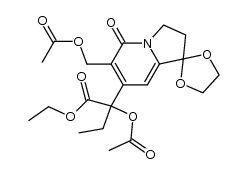 ethyl 2-acetoxy-2-[6-(acetoxymethyl)-1,1-(ethylenedioxy)-5-oxo-1,2,3,5-tetrahydroindolizin-7-yl]butanoate Structure