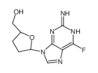 6-Fluoro-2-amino-9-(2,3-dideoxy-β-D-glycero-pentofuranosyl)-9H-purine结构式