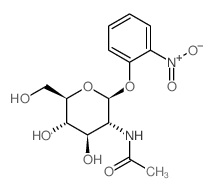 2-硝基苯基-2-乙酰氨基-2-脱氧-beta-D-吡喃葡萄糖苷结构式