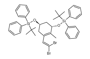 (3S,5R)-3,5-bis[((tert-butyldiphenyl)silyl)oxy]-1-(2,2-dibromoethenyl)-2-2-methylcyclohex-1-ene Structure